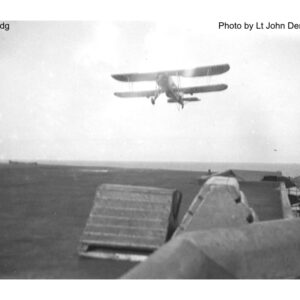 Lt John Dennis Greene Fairey Swordfish 681 coming in to land on the deck of HMS Courageous