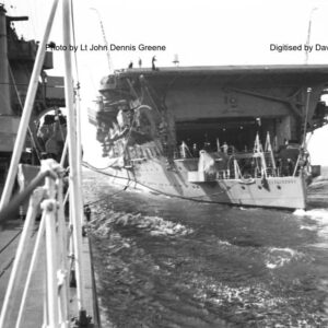 Lieutenant John Dennis Greene RN, HMS Courageous being refuelled mid sea.