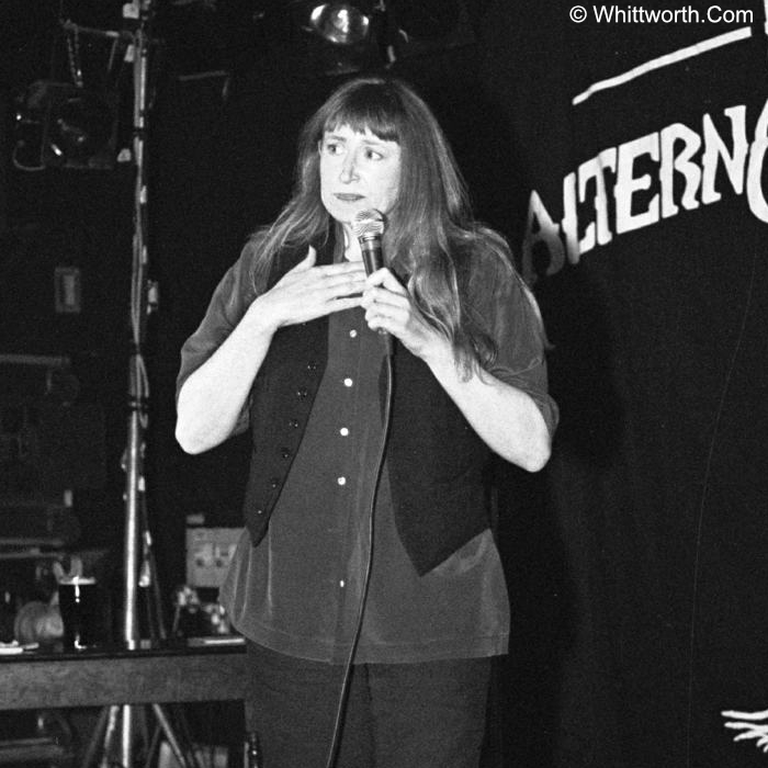 ls1 7th March, 1993. Stand-up comedian Linda Smith at the Duchess of York in Leeds