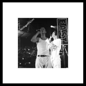 East 17, founded in 1991 by Tony Mortimer, Brian Harvey, John Hendy and Terry Coldwell. They took their name from the postcode of their hometown, Walthamstow, in the UK. The photos here were taken at the Sheffield Arena in the 90's.